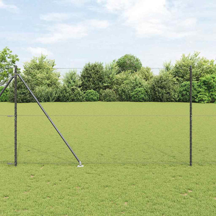 Poteau de clôture Vidaxl gris 10 x 1,5 m (maille 25 mm) acier et PVC