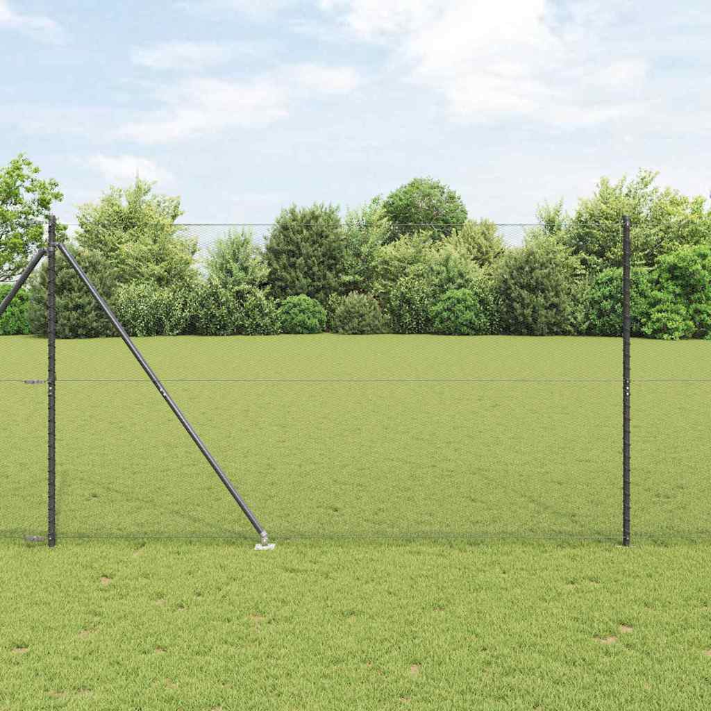 Poteau de clôture Vidaxl gris 10 x 1,6 m (maille 13 mm) acier et PVC