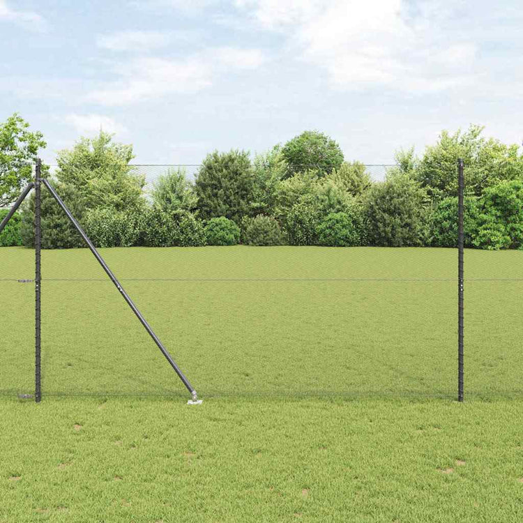 Poteau de clôture Vidaxl gris 10 x 1,6 m (maille 13 mm) acier et PVC
