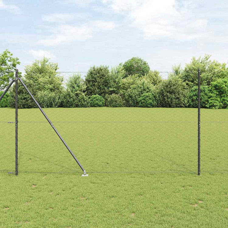 Poteau de clôture Vidaxl gris 10 x 1,6 m (maille 50 mm) acier et PVC
