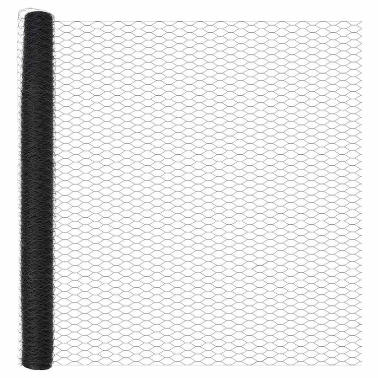 Poteau de clôture Vidaxl gris 10 x 1,6 m (maille 50 mm) acier et PVC