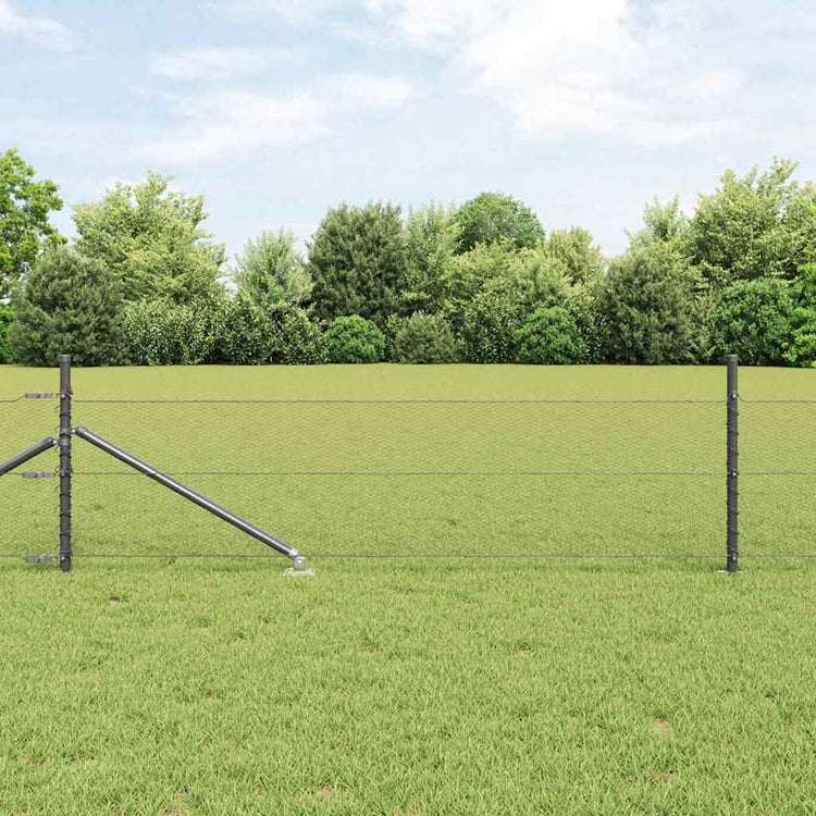Vidaxl poteau de clôture gris 25 x 0,5 m (maille 13 mm) acier
