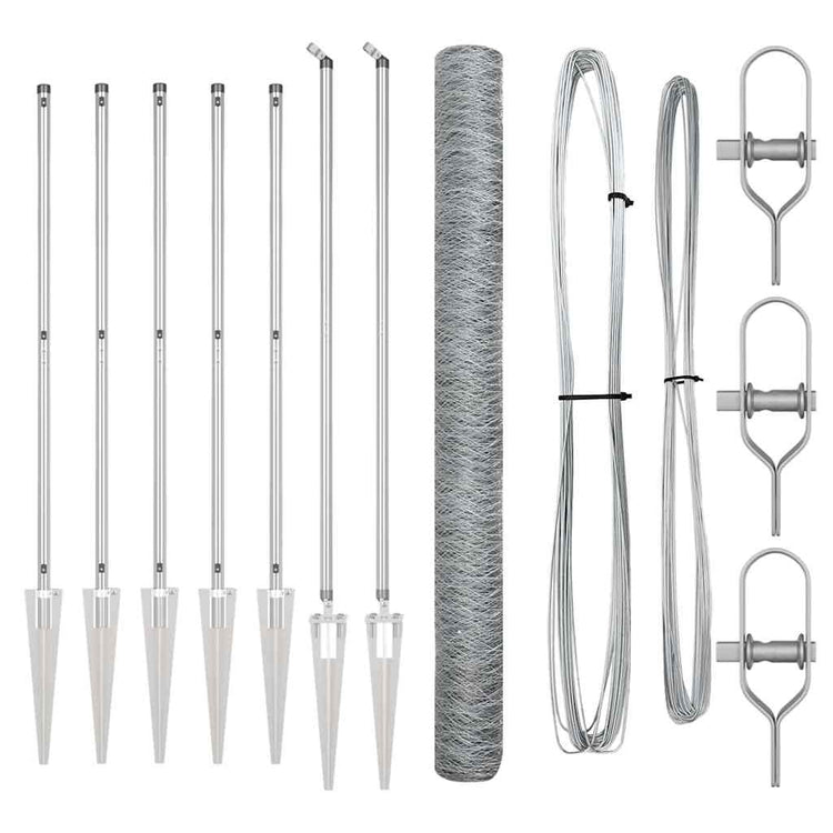 Vidaxl poteau de clôture argent 10 x 1,5 m (maille 36 mm) acier