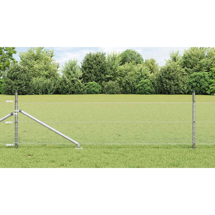 Vidaxl poteau de clôture argent 25 x 0,8 m (maille 13 mm) acier