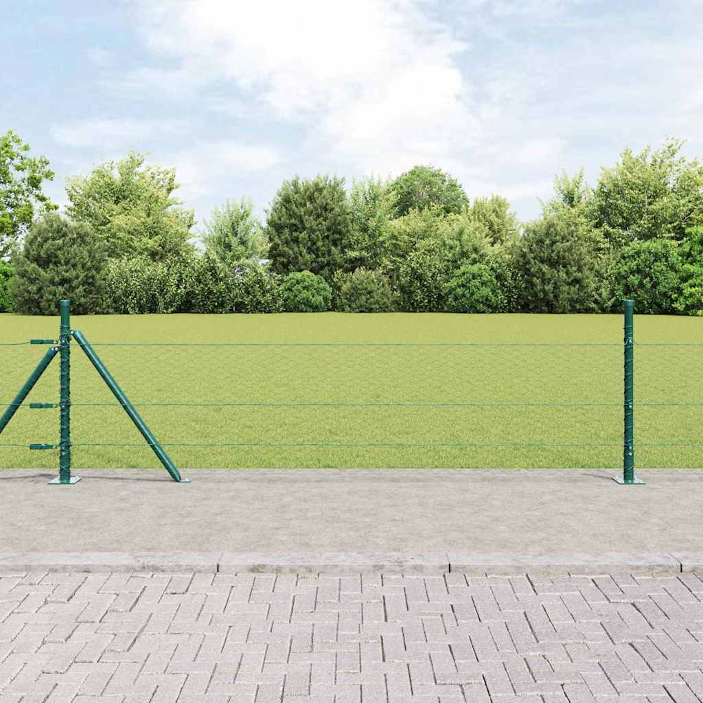 Vidaxl poteau de clôture vert 10 x 0,4 m (maille 25 mm) acier et PVC