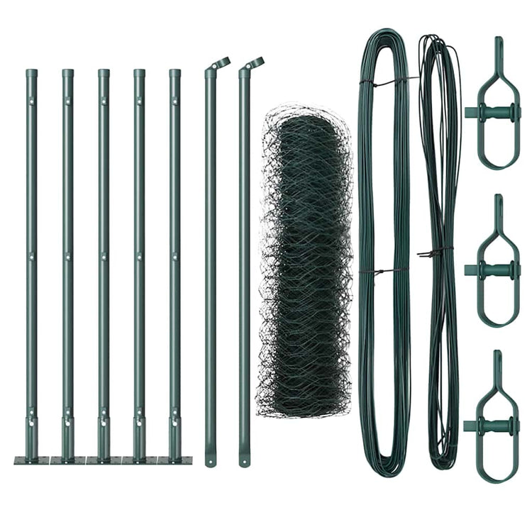 Vidaxl poteau de clôture vert 10 x 0,5 m (maille 36 mm) acier et PVC