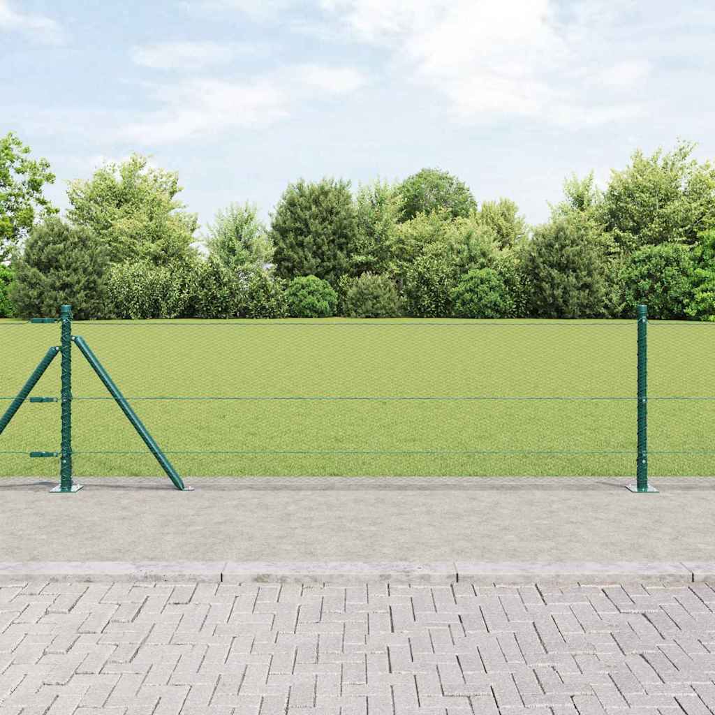 Poteau de clôture Vidaxl vert 10 x 0,6 m (maille 13 mm) acier et PVC