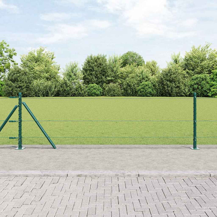 Poteau de clôture Vidaxl vert 10 x 0,6 m (maille 13 mm) acier et PVC