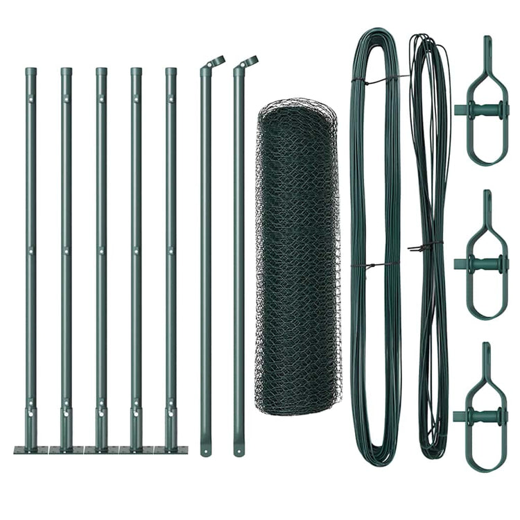 Poteau de clôture Vidaxl vert 10 x 0,6 m (maille 25 mm) acier et PVC