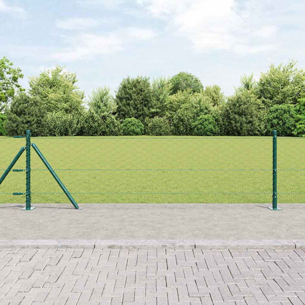 Poteau de clôture Vidaxl vert 10 x 0,6 m (maille 50 mm) acier et PVC