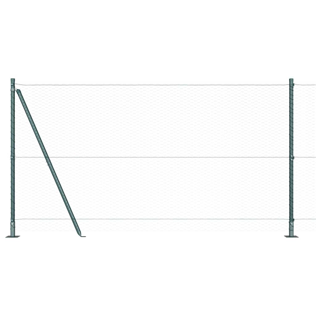 Poteau de clôture Vidaxl vert 10 x 1,2 m (maille 25 mm) acier et PVC