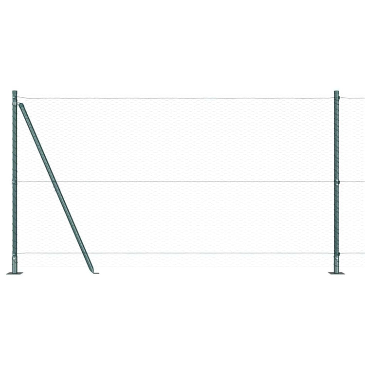 Poteau de clôture Vidaxl vert 10 x 1,2 m (maille 25 mm) acier et PVC