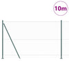 Poteau de clôture Vidaxl vert 10 x 1,4 m (maille 25 mm) acier et PVC