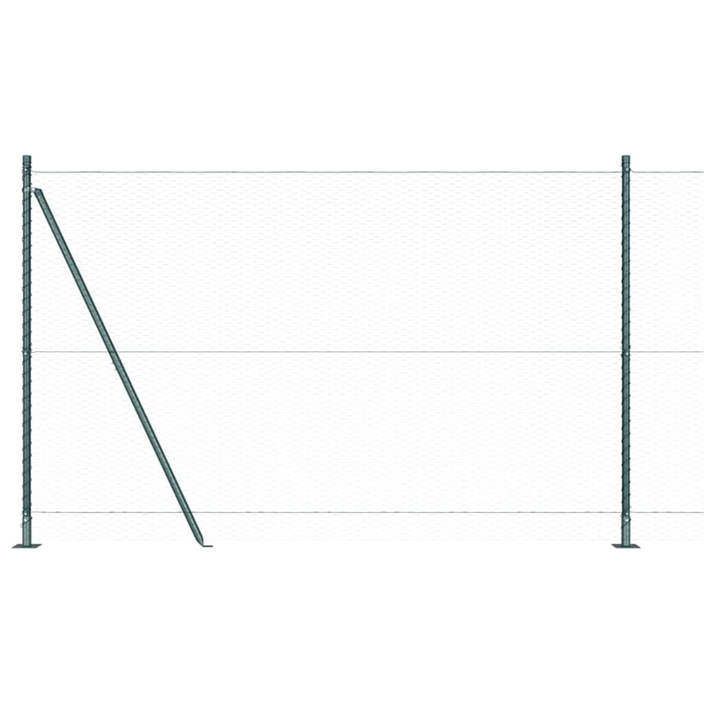 Poteau de clôture Vidaxl vert 10 x 1,6 m (maille 25 mm) acier et PVC