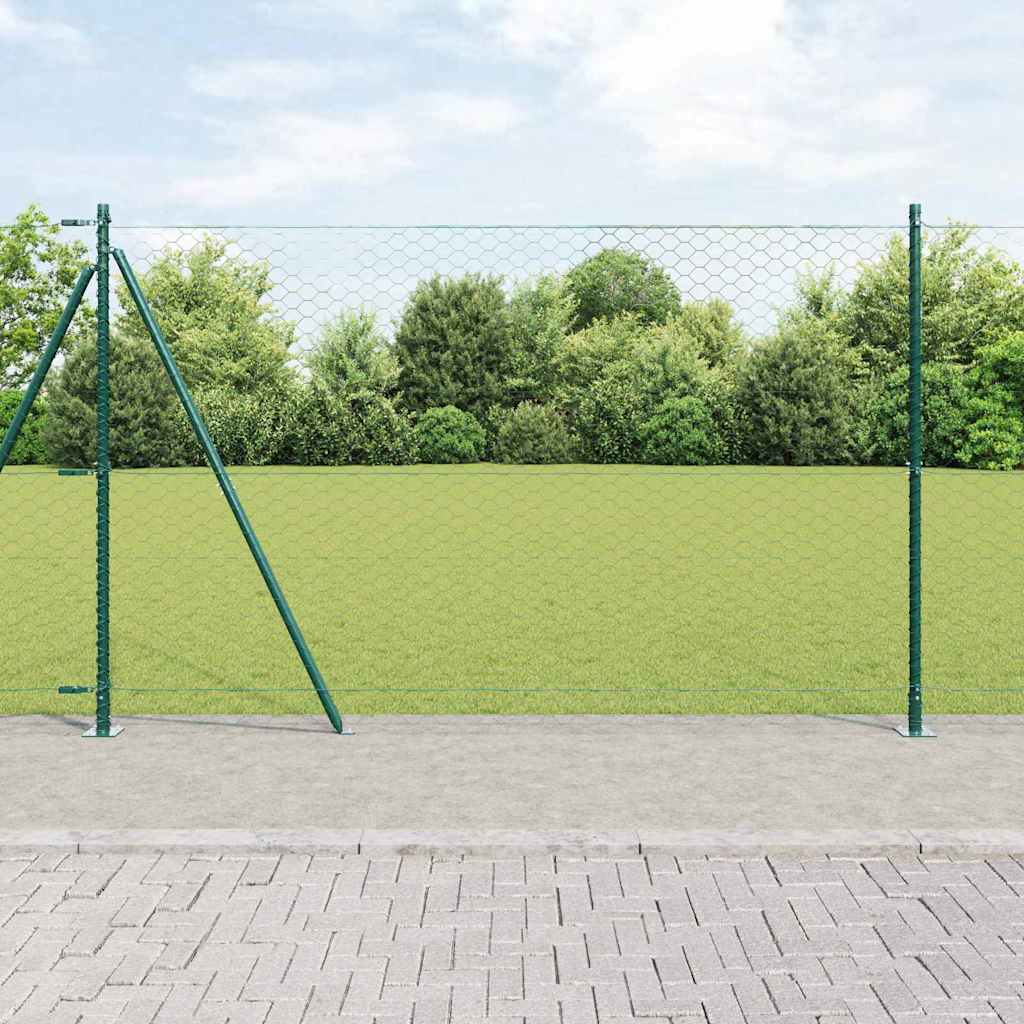 Poteau de clôture Vidaxl vert 10 x 1,6 m (maille 50 mm) acier et PVC