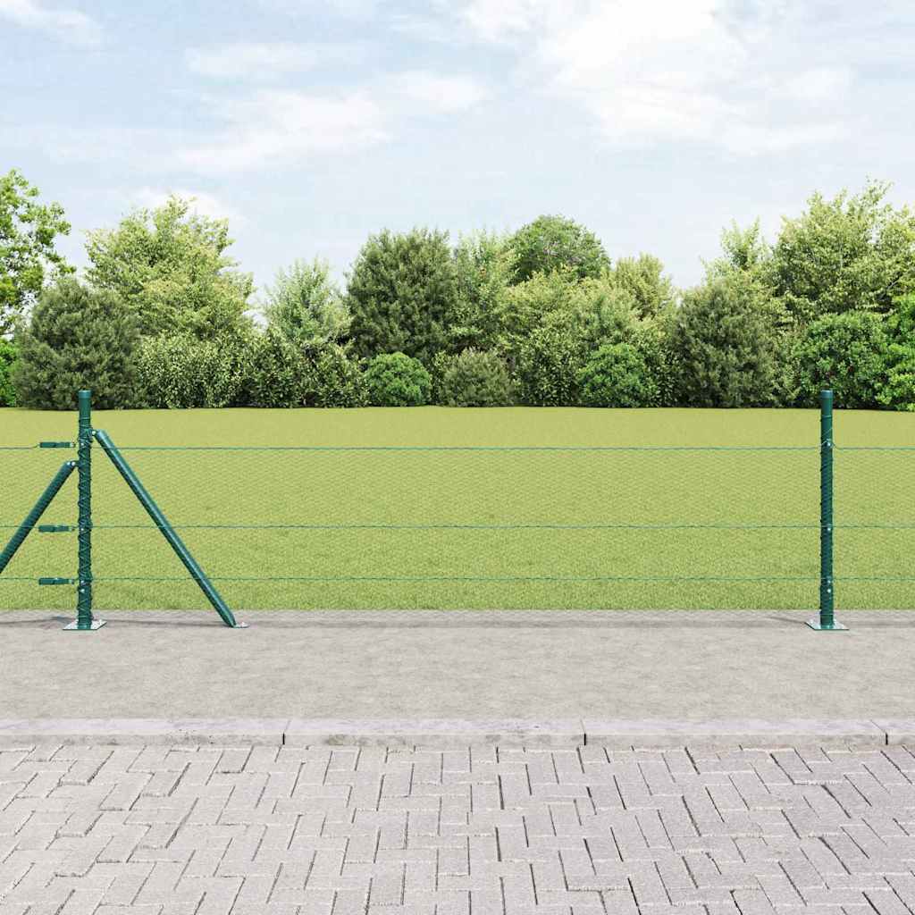 Vidaxl poteau de clôture vert 25 x 0,5 m (maille 13 mm) acier