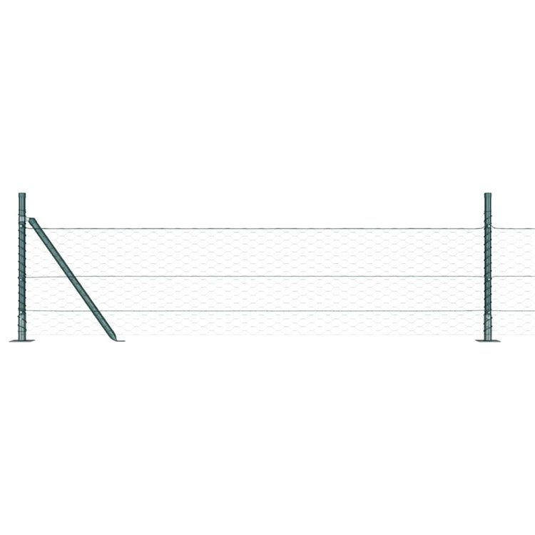 Vidaxl poteau de clôture vert 25 x 0,5 m (maille 36 mm) acier