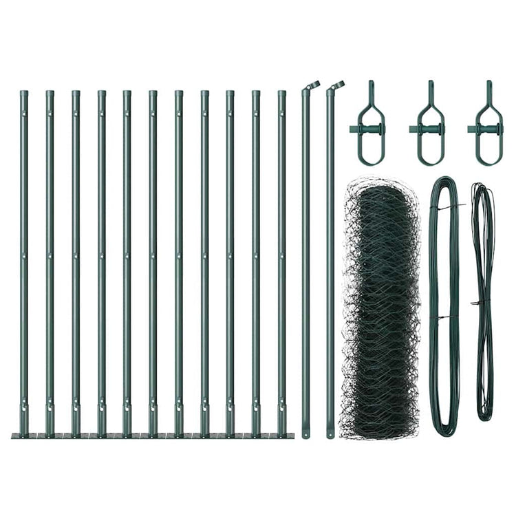 Poteau de clôture Vidaxl vert 25 x 0,6 m (maille 36 mm) acier et PVC