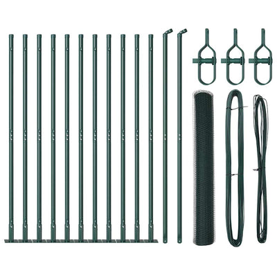Vidaxl poteau de clôture vert 25 x 1,2 m (maille 25 mm) acier