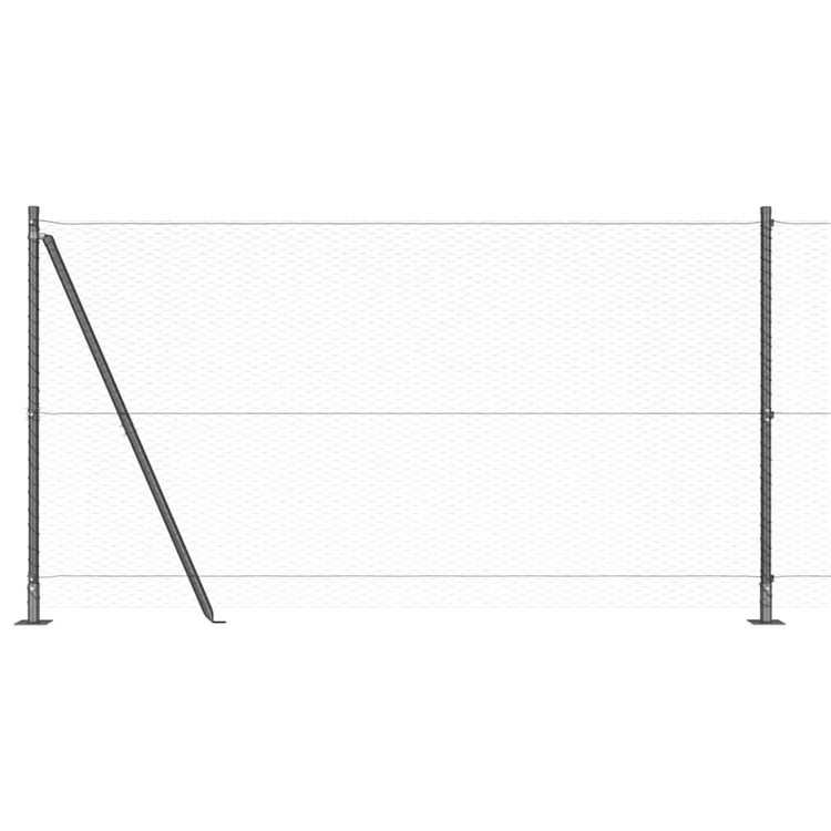 Vidaxl poteau de clôture gris 25 x 1,2 m (maille 25 mm) acier