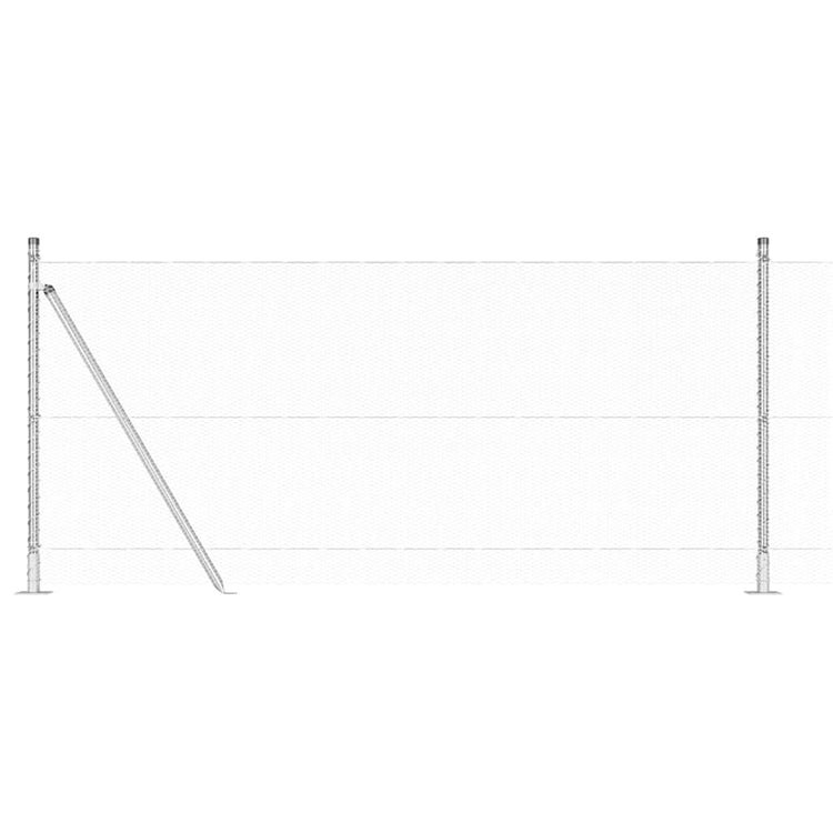 Vidaxl poteau de clôture argent 10 x 1 m (maille 13 mm) acier