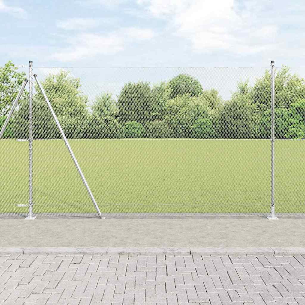 Vidaxl poteau de clôture argent 10 x 1,5 m (maille 13 mm) acier