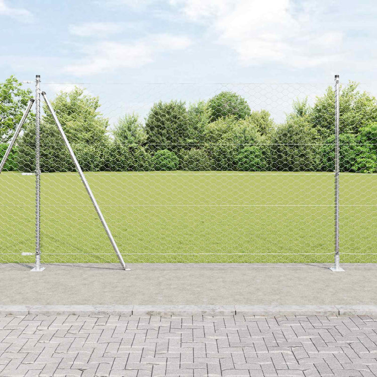 Vidaxl poteau de clôture argent 10 x 1,5 m (maille 50 mm) acier