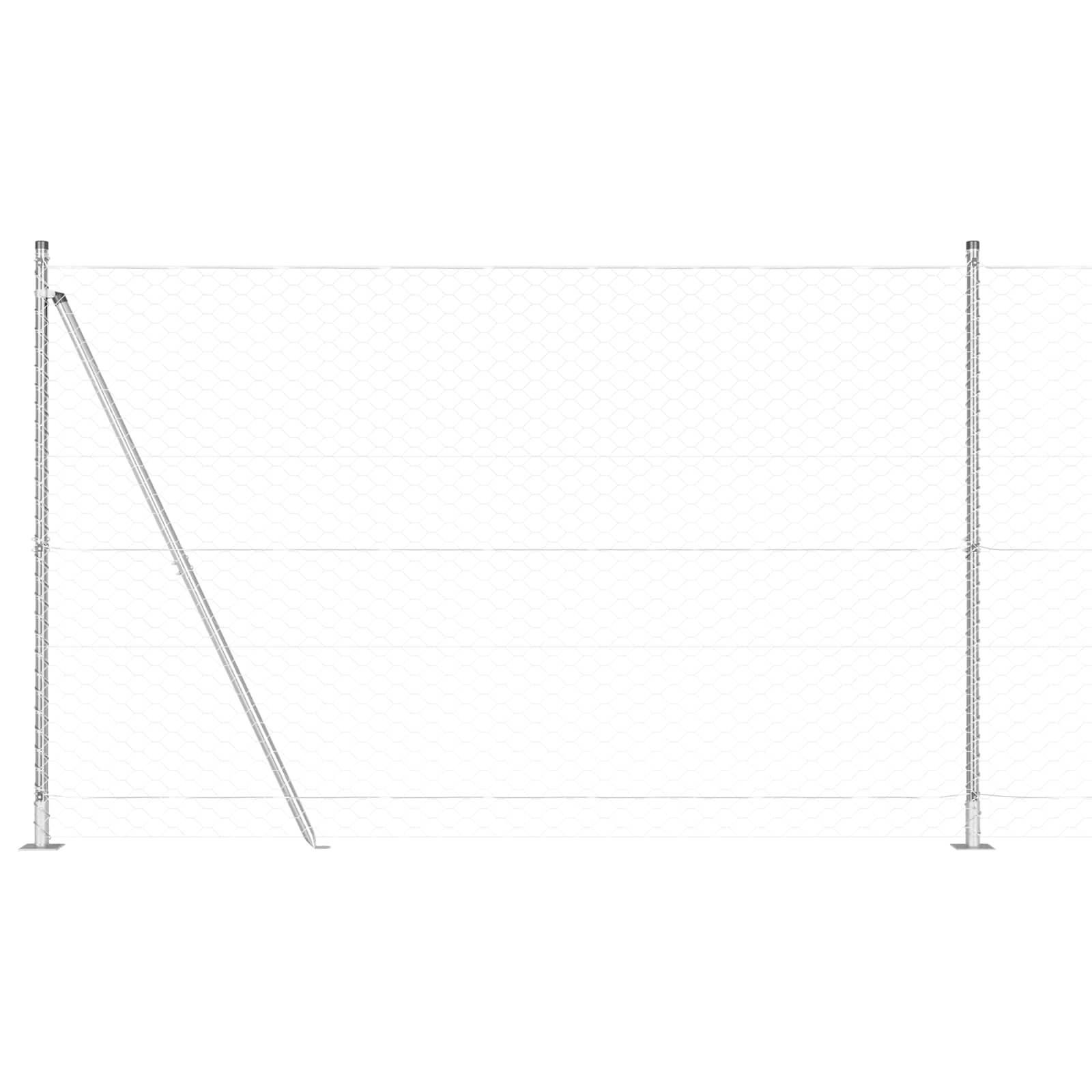 Vidaxl poteau de clôture argent 10 x 1,5 m (maille 50 mm) acier
