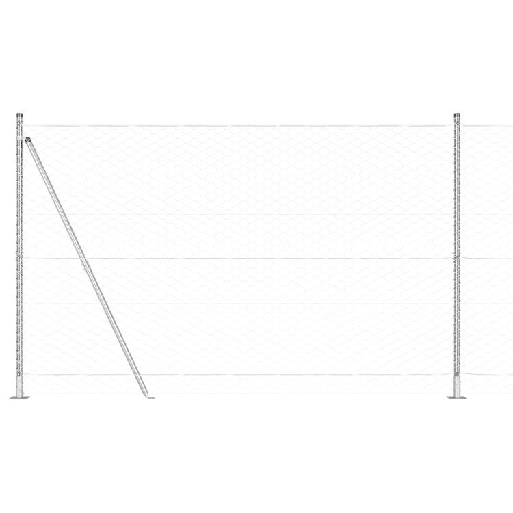 Vidaxl poteau de clôture argent 10 x 1,5 m (maille 50 mm) acier