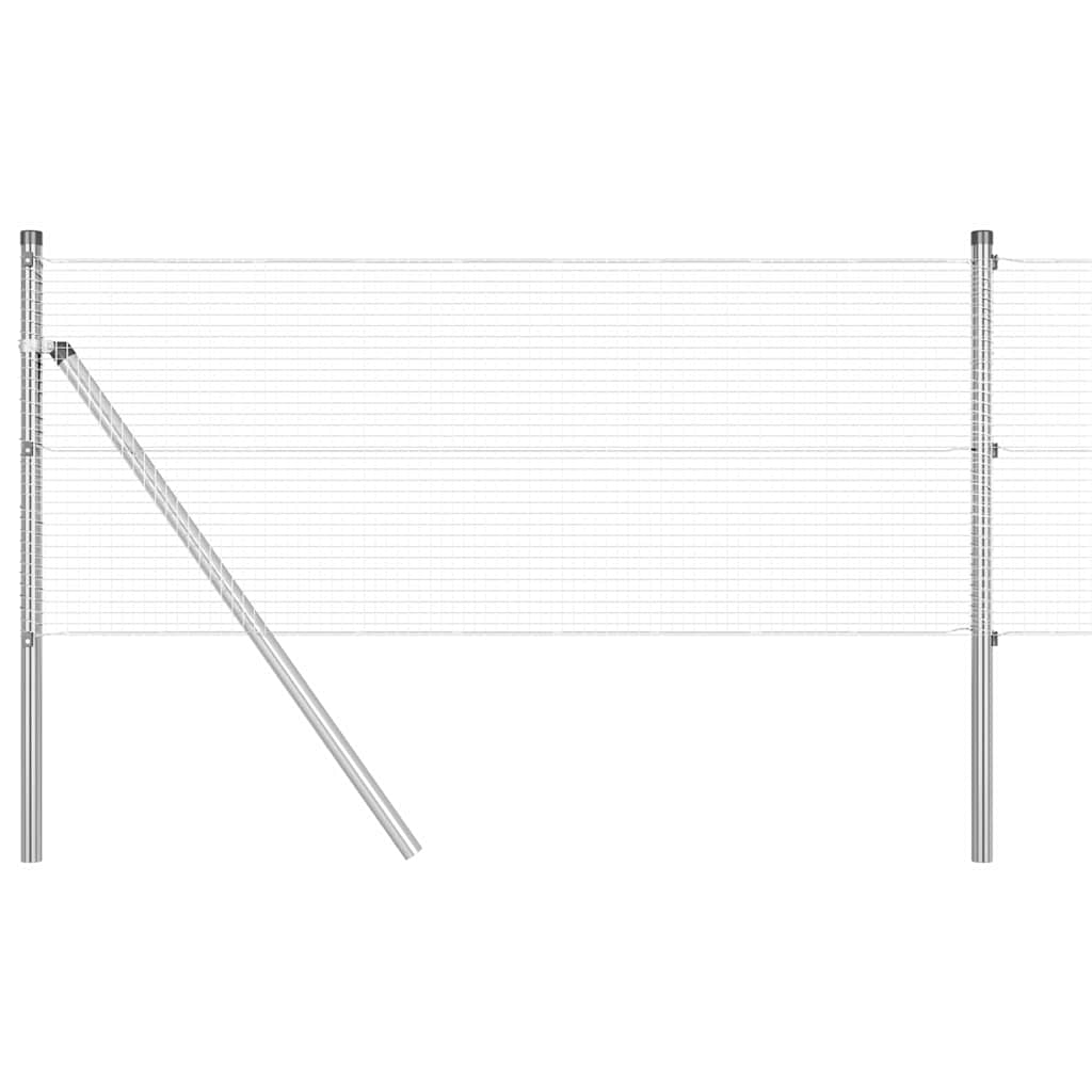 Vidaxl poteau de clôture argent 10 x 0,4 m (maille 16 x 16 mm) acier