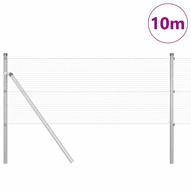 Vidaxl poteau de clôture argent 10 x 0,4 m (maille 16 x 16 mm) acier