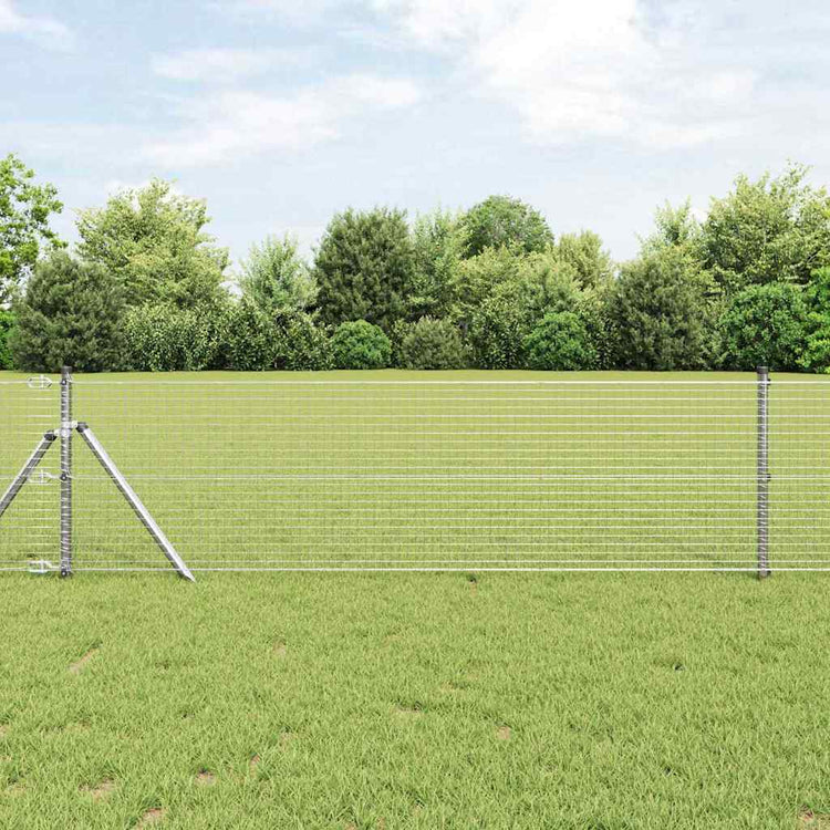 Vidaxl poteau de clôture argent 10 x 0,8 m (maille 25 x 25 mm) acier