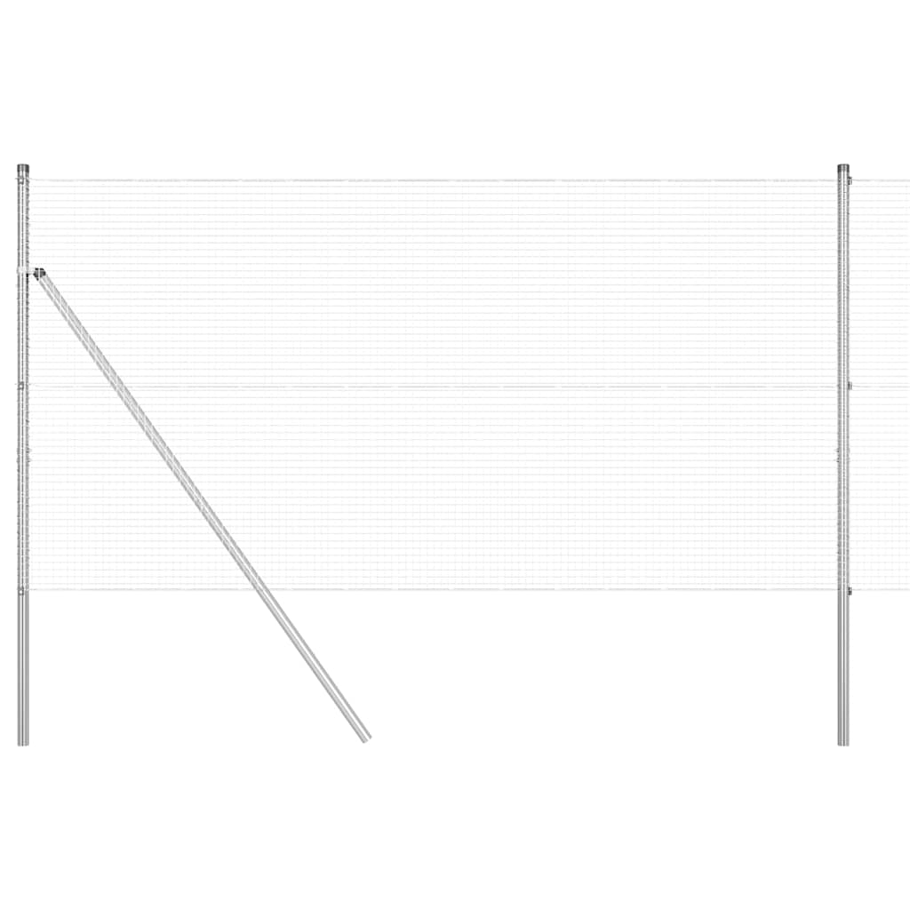 Vidaxl poteau de clôture argent 10 x 1 m (maille 19 x 19 mm) acier