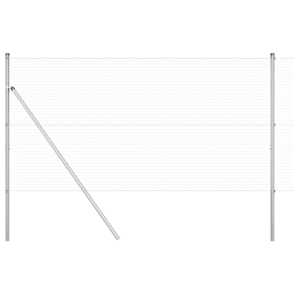 Vidaxl poteau de clôture argent 10 x 1,2 m (maille 25 x 25 mm) acier