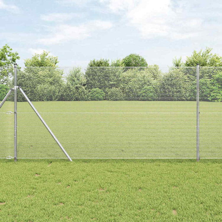 Vidaxl poteau de clôture argent 10 x 1,4 m (maille 12 x 12 mm) acier
