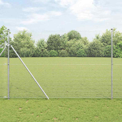 Vidaxl poteau de clôture argent 10 x 1,5 m (maille 19 x 19 mm) acier