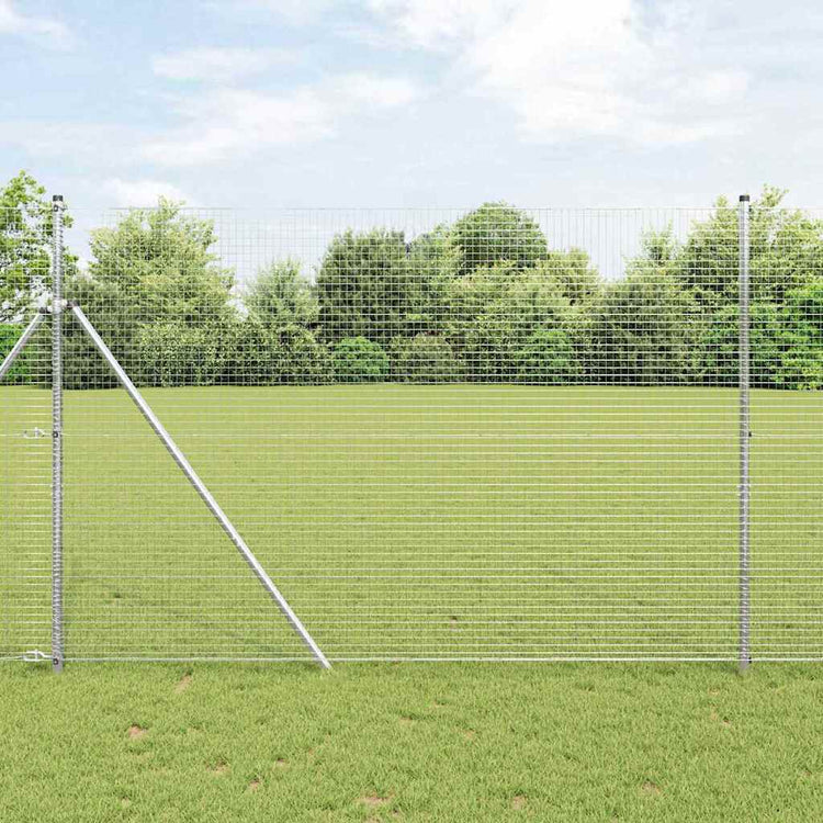 Vidaxl poteau de clôture argent 10 x 1,6 m (maille 25 x 25 mm) acier
