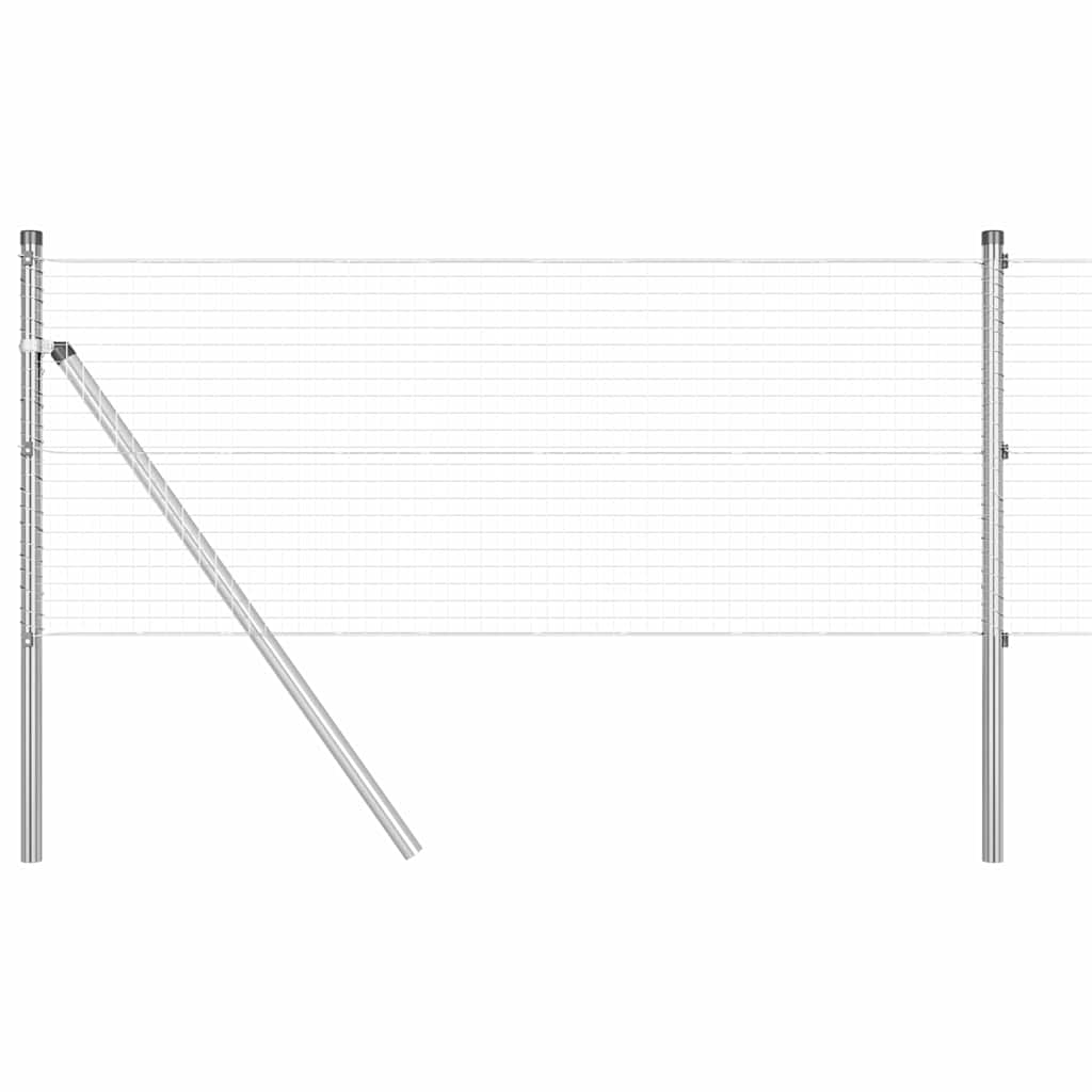 Vidaxl poteau de clôture argent 25 x 0,4 m (maille 25 x 25 mm) acier