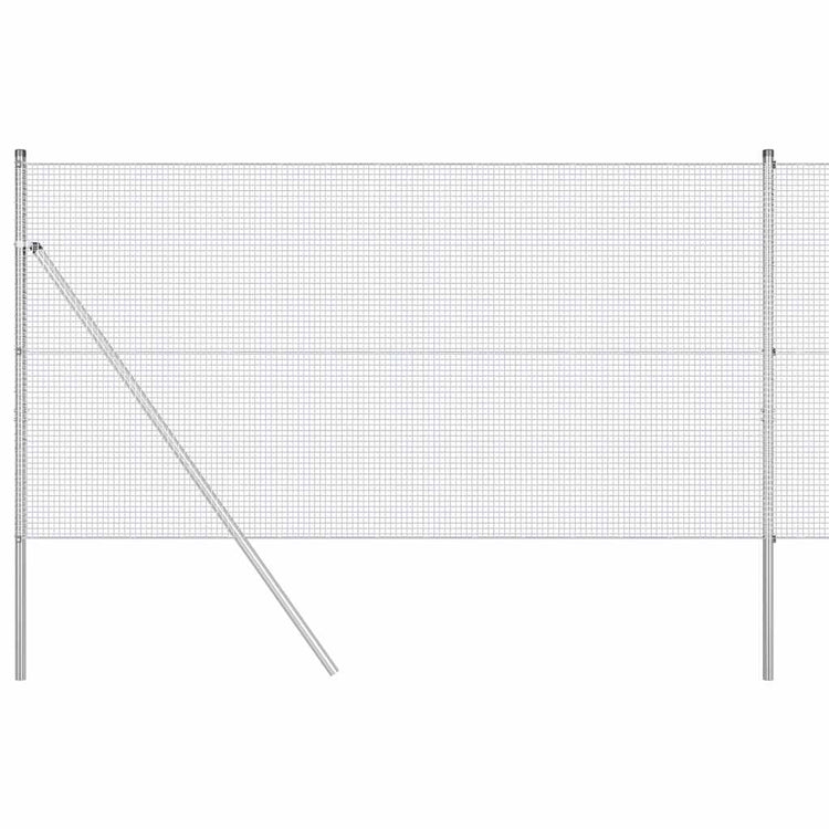 Vidaxl poteau de clôture argent 25 x 1 m (maille 16 x 16 mm) acier