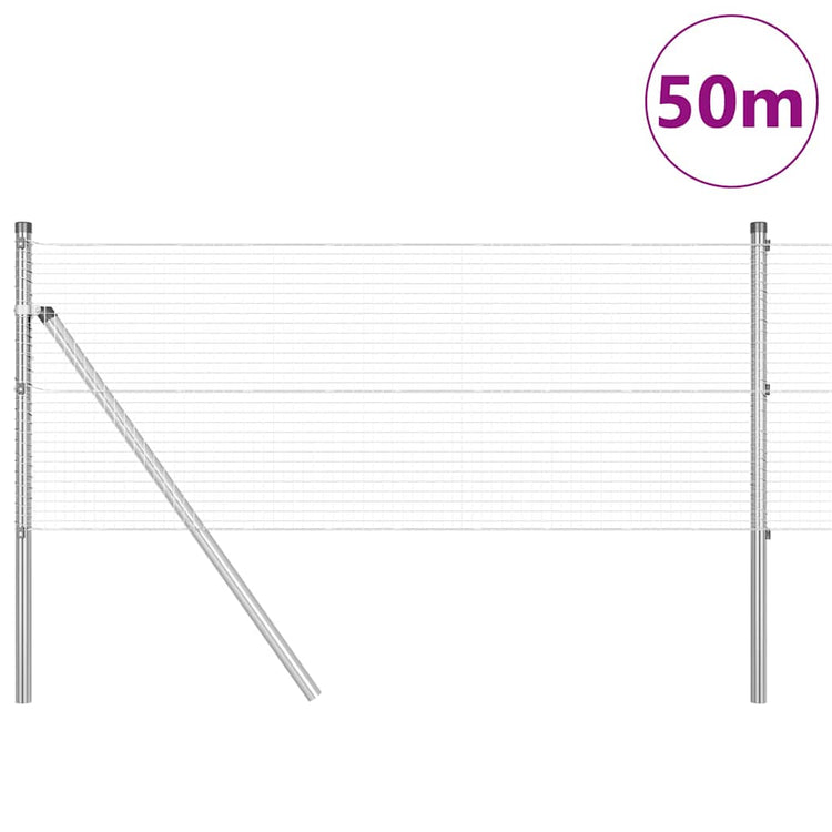 Vidaxl poteau de clôture argent 50 x 0,4 m (maille 19 x 19 mm) acier