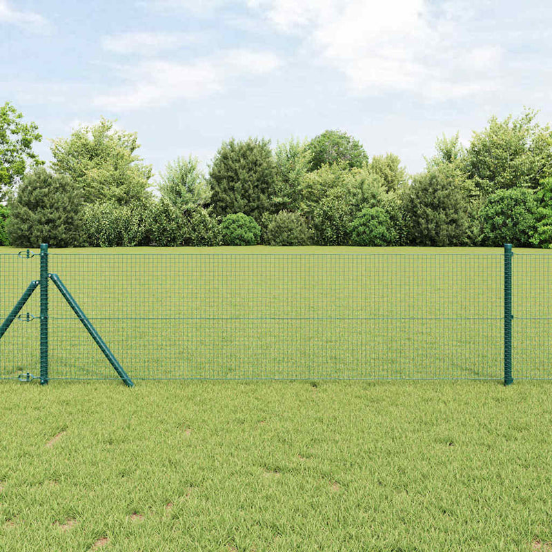 Vidaxl poteau de clôture vert 10 x 0,5 m (maille 19 x 19 mm) acier