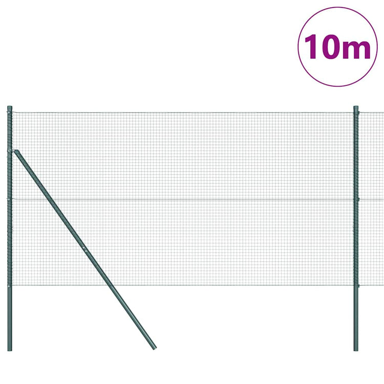 Vidaxl poteau de clôture vert 10 x 1 m (maille 19 x 19 mm) acier