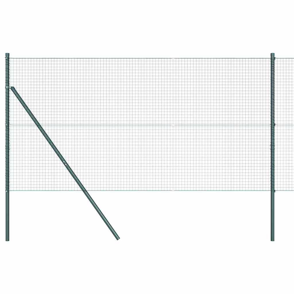 Vidaxl poteau de clôture vert 10 x 1 m (maille 25 x 25 mm) acier