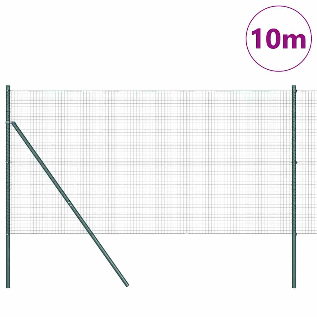 Poteau de clôture Vidaxl vert 10 x 1,2 m (maille 25 x 25 mm)