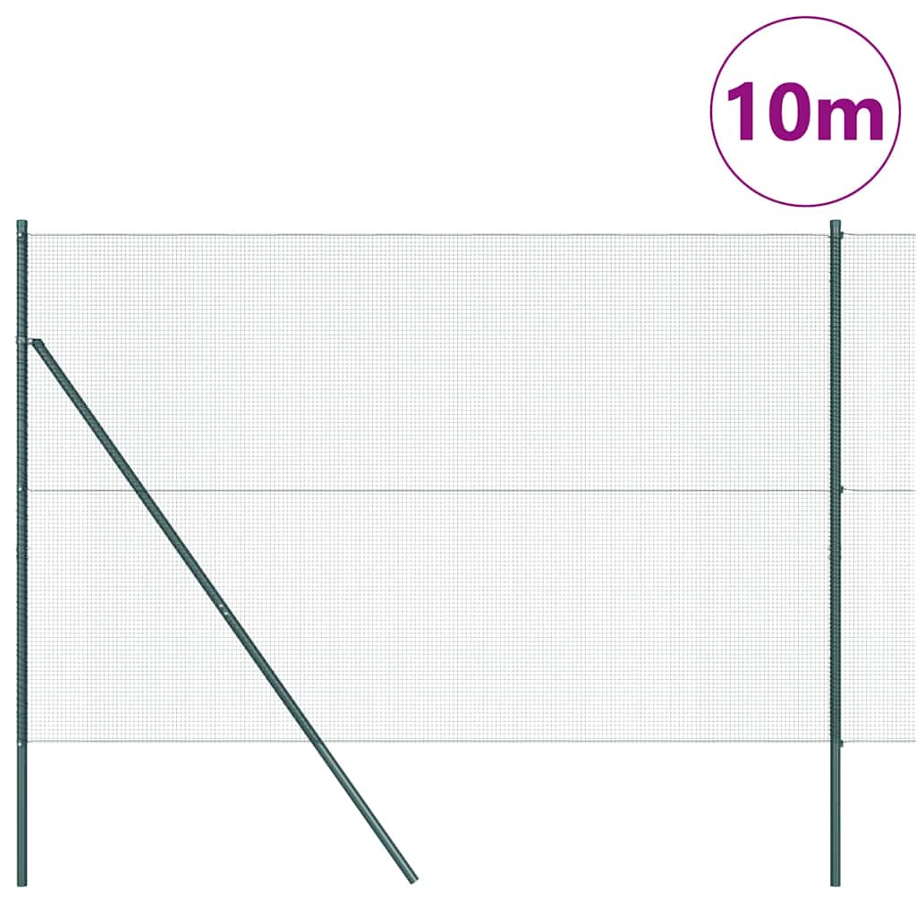 Poteau de clôture Vidaxl vert 10 x 1,6 m (maille 12 x 12 mm)