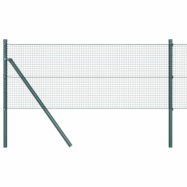 Vidaxl poteau de clôture vert 25 x 0,5 m (maille 19 x 19 mm) acier