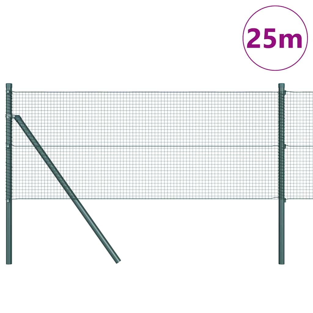 Poteau de clôture Vidaxl vert 25 x 0,8 m (filet de clôture 16 x 16 mm)