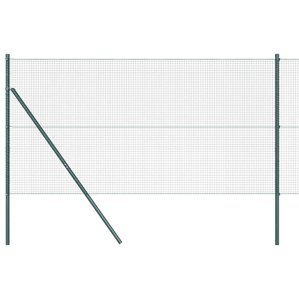 Vidaxl poteau de clôture vert 25 x 1 m (maille 19 x 19 mm) acier