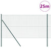 Vidaxl poteau de clôture vert 25 x 1 m (maille 19 x 19 mm) acier