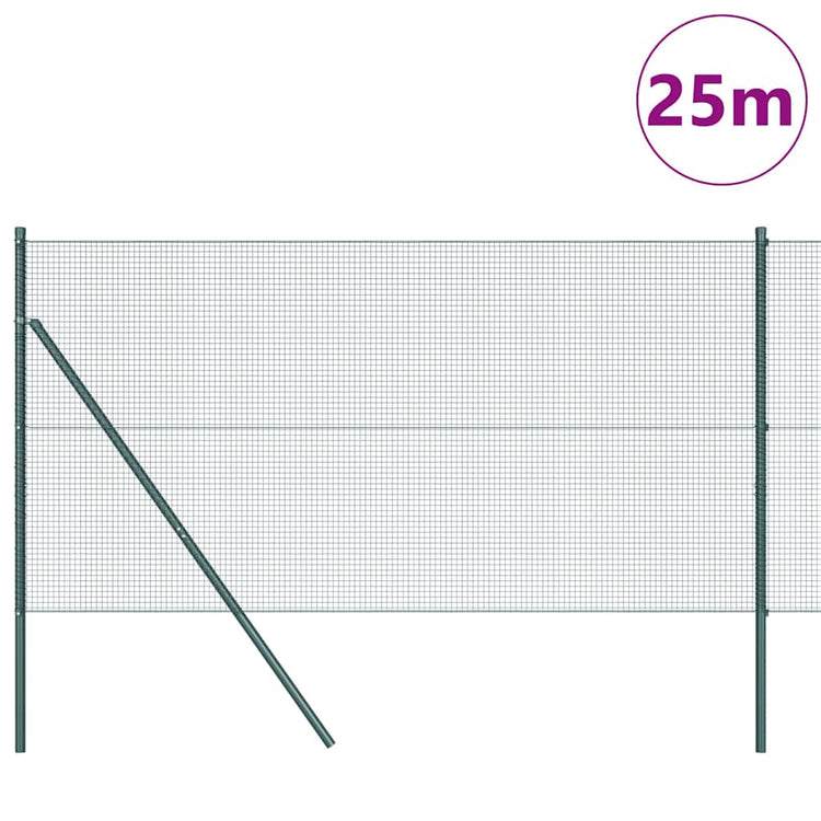 Poteau de clôture Vidaxl vert 25 x 1,2 m (maille 16 x 16 mm)
